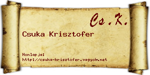 Csuka Krisztofer névjegykártya