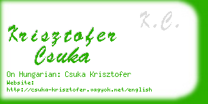 krisztofer csuka business card